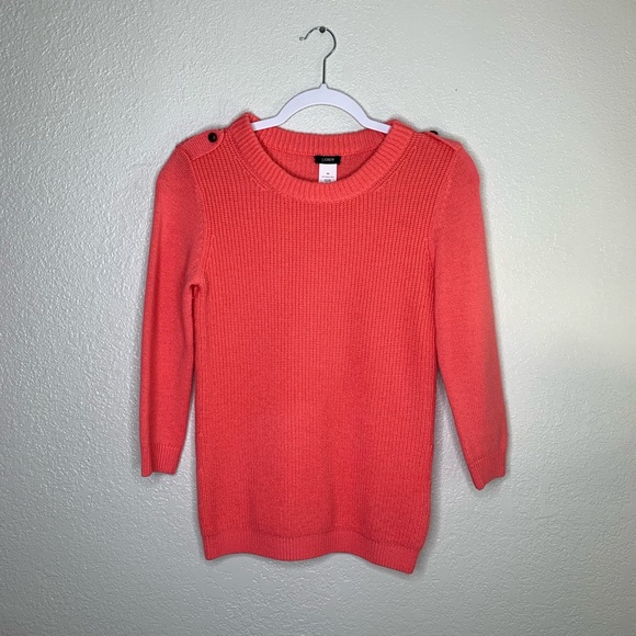J Crew Coral Wool Sweater, SIZE XS - Picture 2 of 4